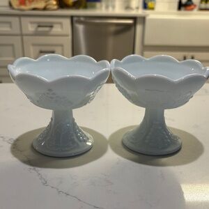 Indiana Glass White Candle Holders